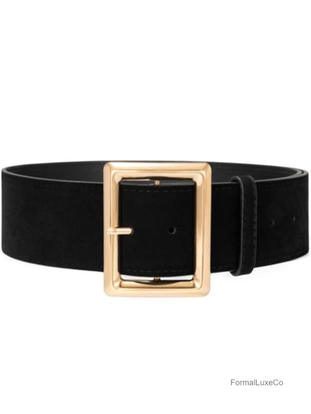 Womens Wide Chunky Suede Belt Gold Buckle Cinch Dresses Skirts